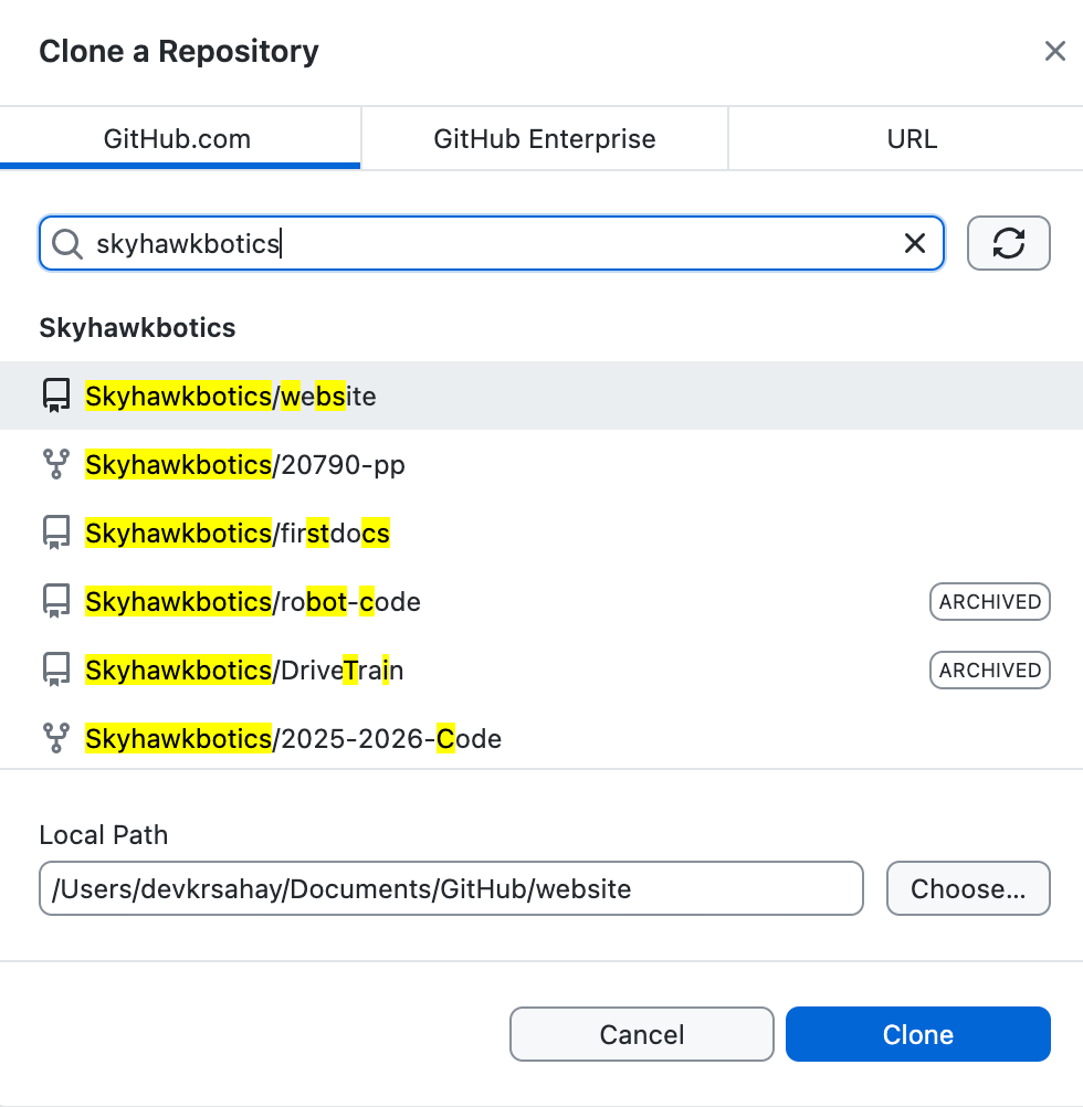 GitHub Desktop Clone Repo