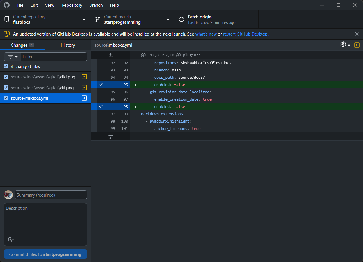 GitHub Desktop Main View